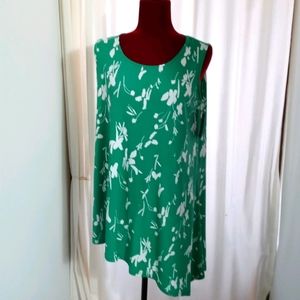 Alfani Woman Green Floral Tunic Sz 1X